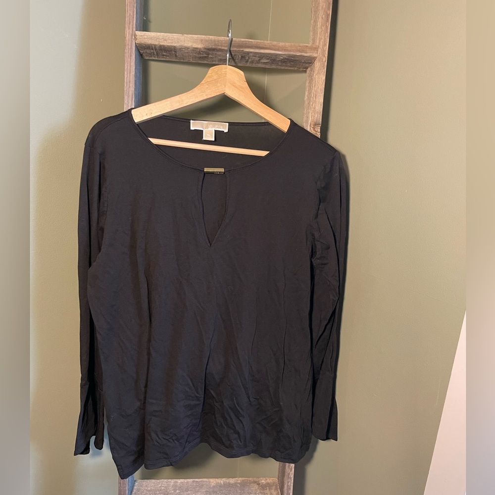 Michael Michael Kors Black Bell Sleeve Top